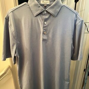 Peter Millar Men's Blue Striped Polo Shirt